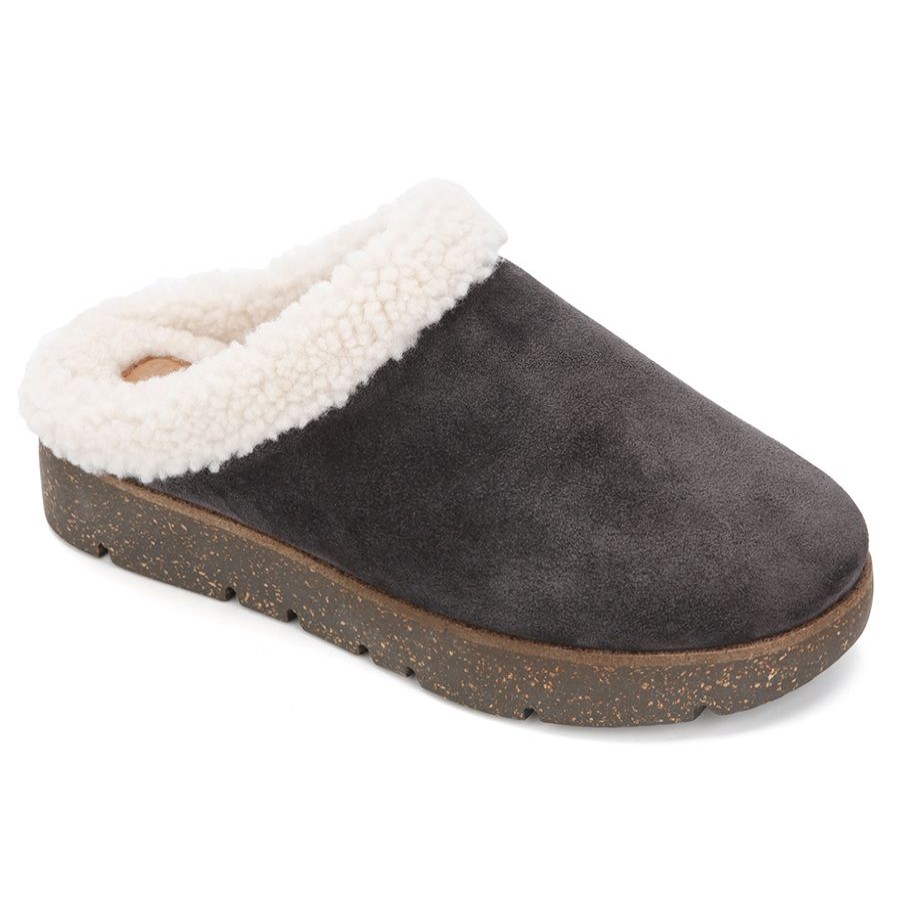 Women Gentle Souls Slippers | Lavern Ct-Charcoal Suede