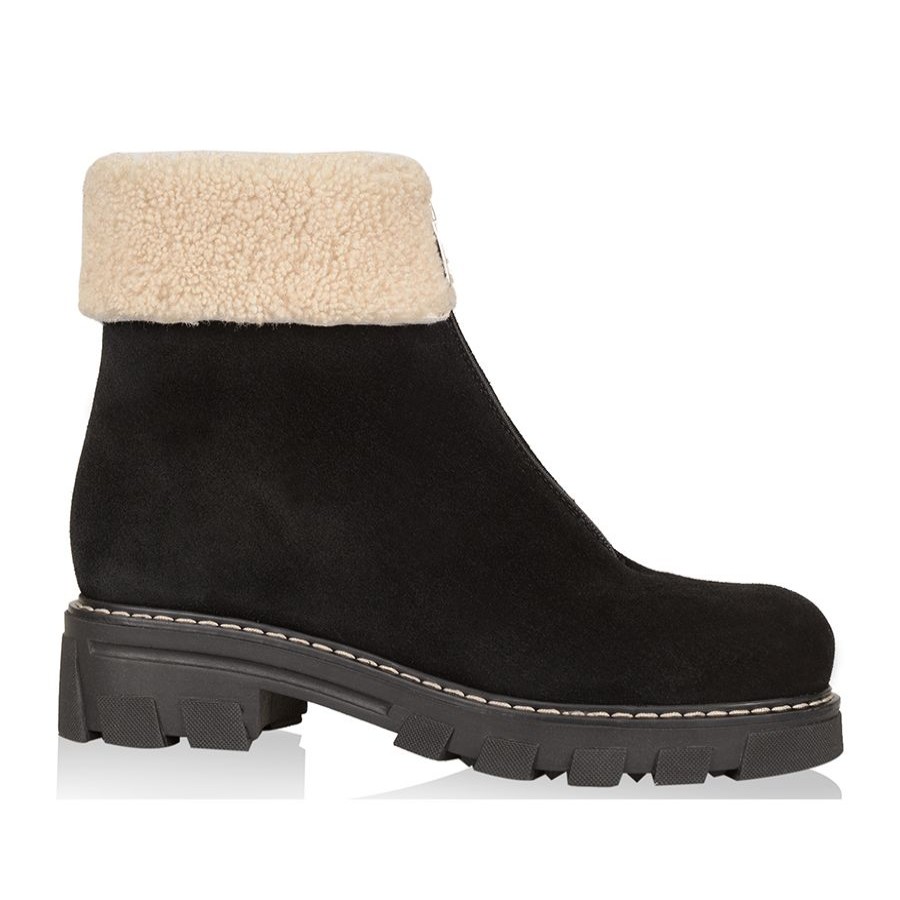 Women La Canadienne Waterproof Shoes Or Boots | Abba-Black Sde-Shearling