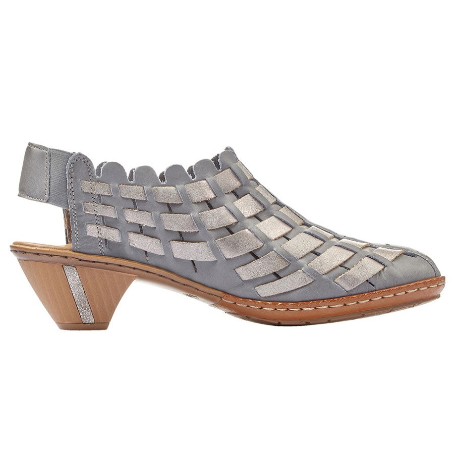 Women Rieker Tailored Shoes | 46778-Slate-Lth