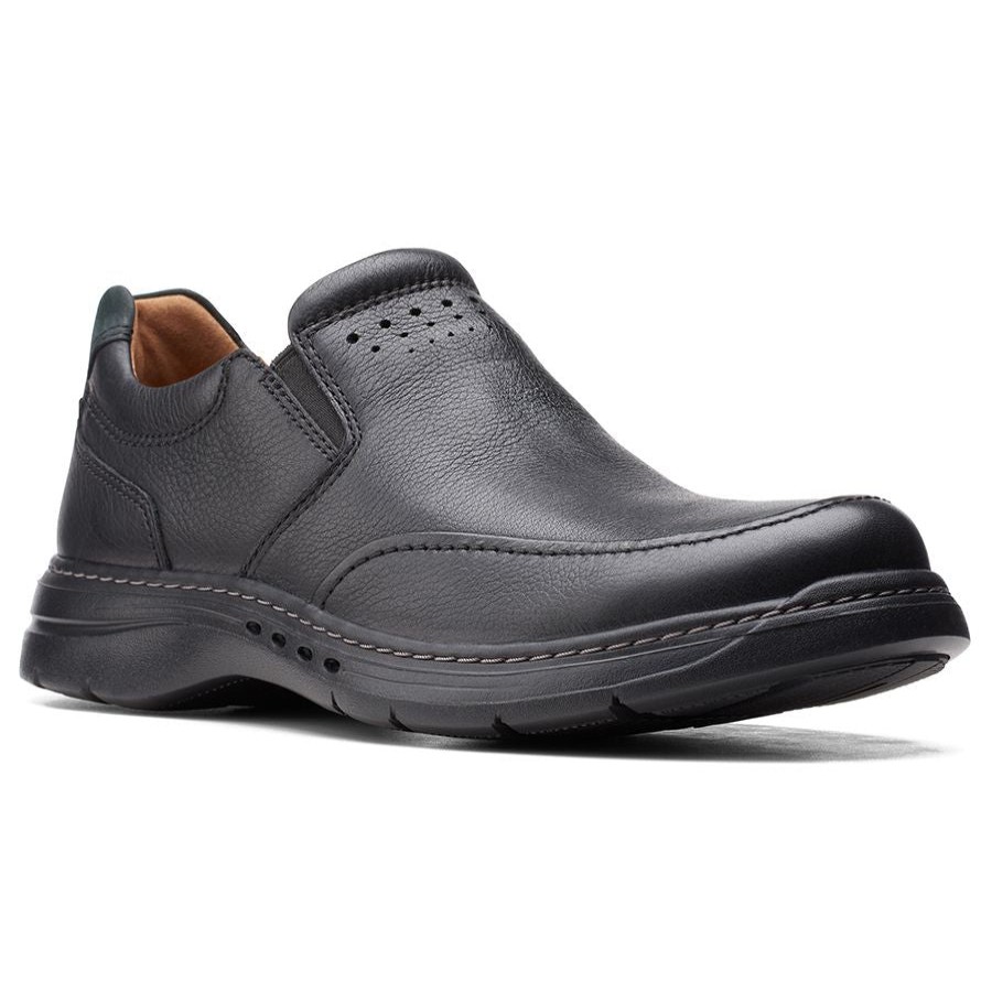 Men Clarks Casual Slip-On Shoes | Un Brawleystep-Black Lth