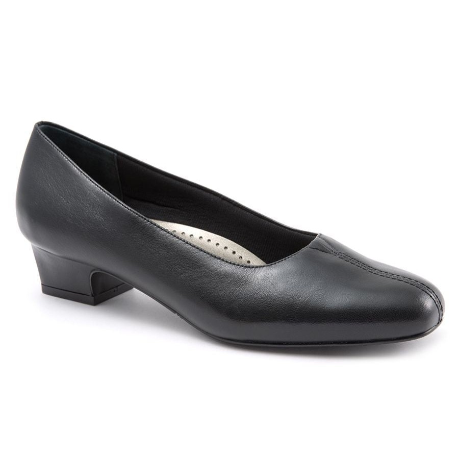 Women Trotters Dress Heel Low | Doris Blk Lth