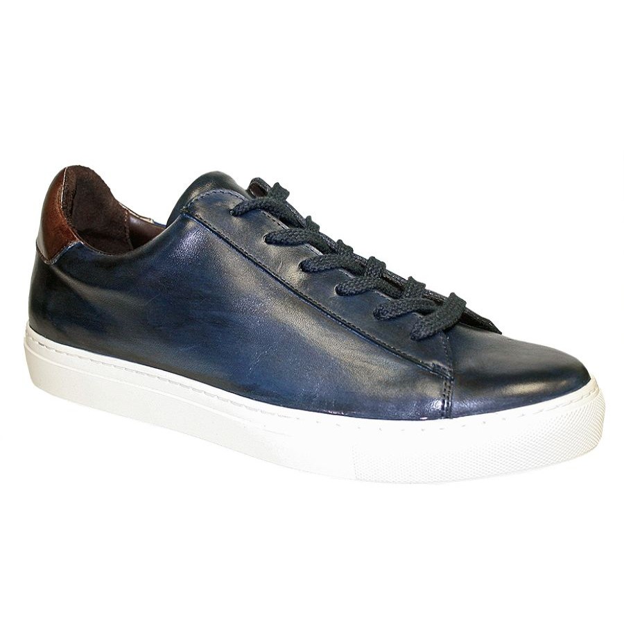 Men Gbrown Casual Lace Shoes | Court-Blue Lth