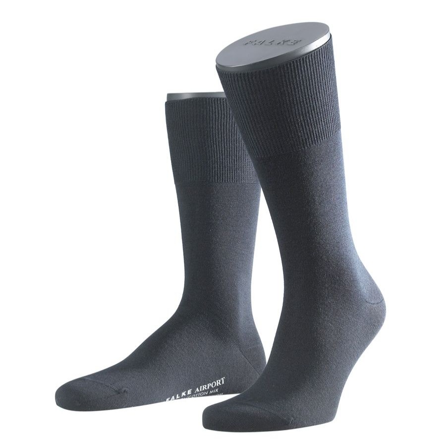 Apparel Falke Dress Socks | Airport Short Sc Wl/Cttn Dk Nv