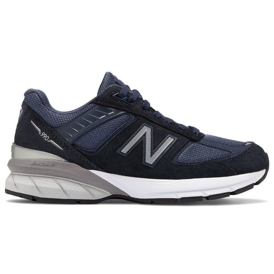 Women New Balance Athletic Shoes | W990Nv5-Navy-Slver-Pigskn-Mesh