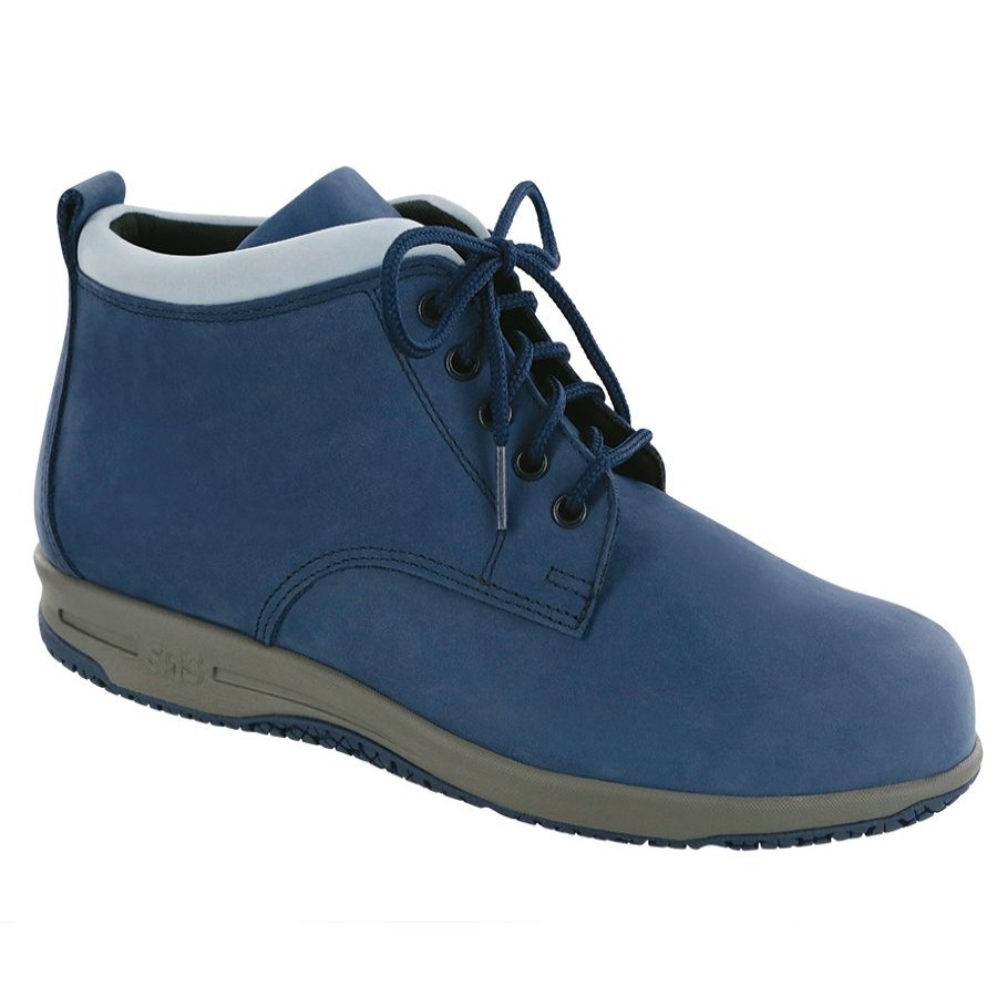 Women Sas Boots Casual | Gretchen-Navy-Lt Blue Nub