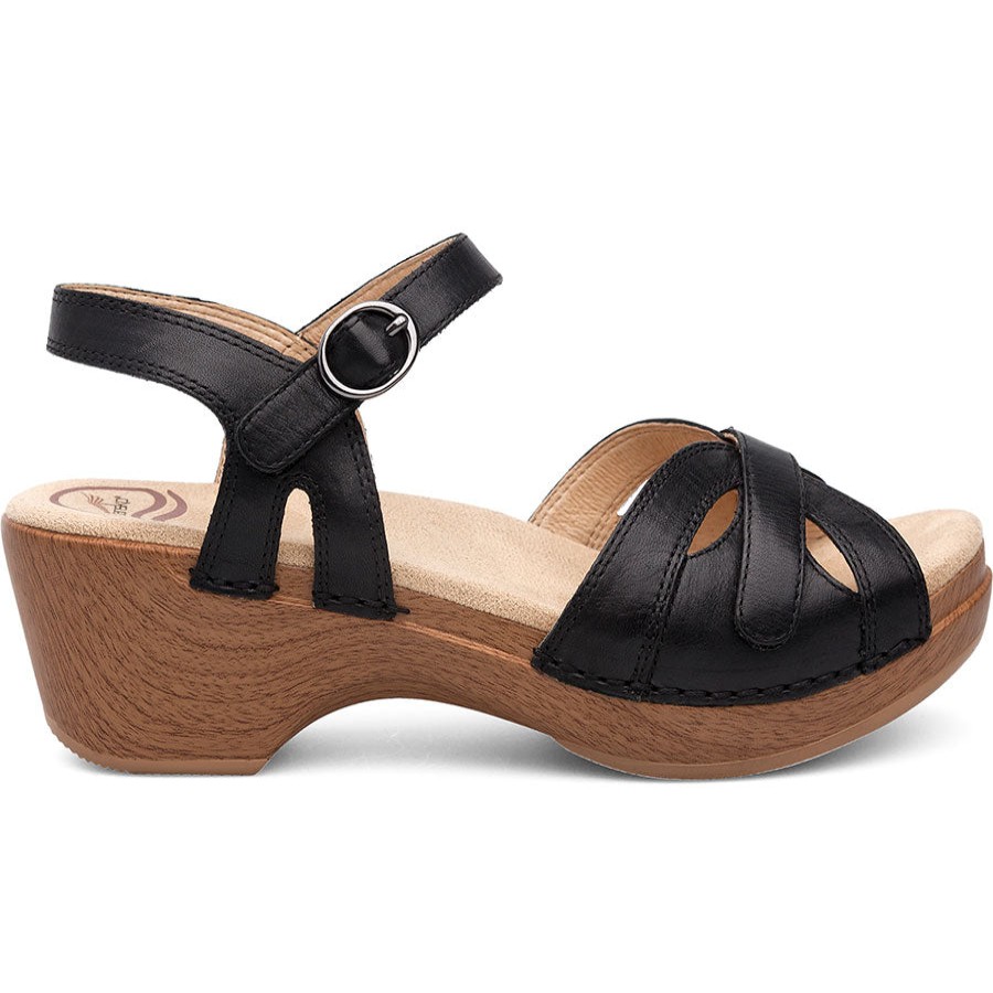 Women Dansko Sandals | Season-Black-Leather