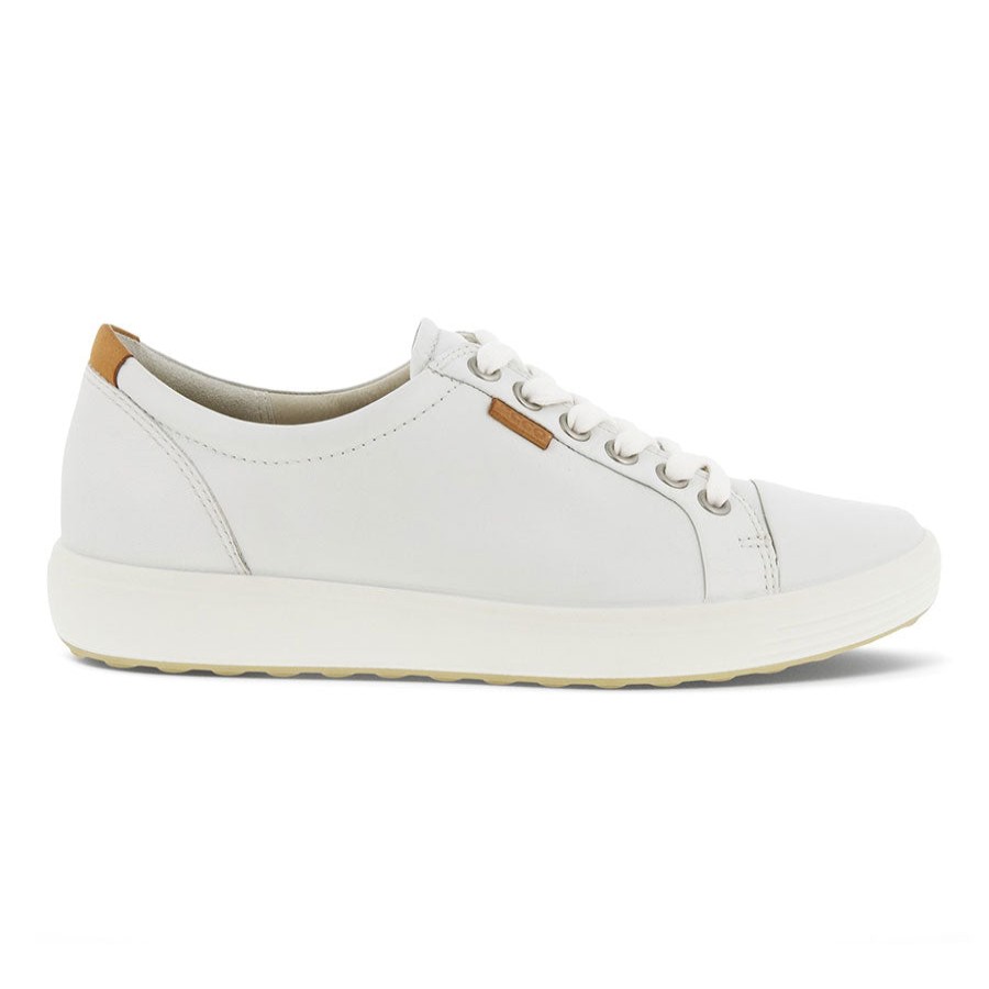 Women Ecco Trendy Shoes | Soft Vii-White-Leather