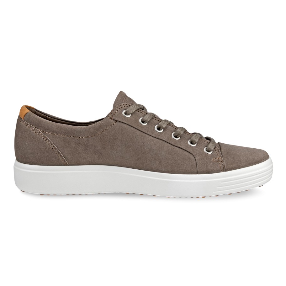 Men Ecco Casual Lace Shoes | Soft 7 Sneaker-Dk Clay