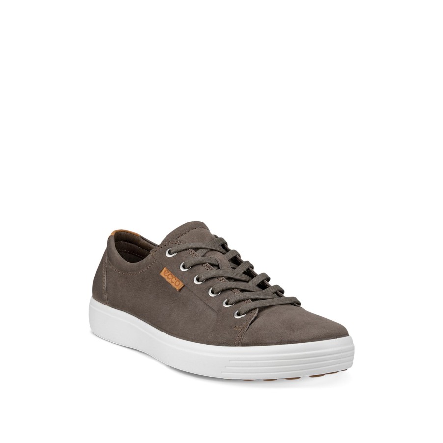 Men Ecco Casual Lace Shoes | Soft 7 Sneaker-Dk Clay