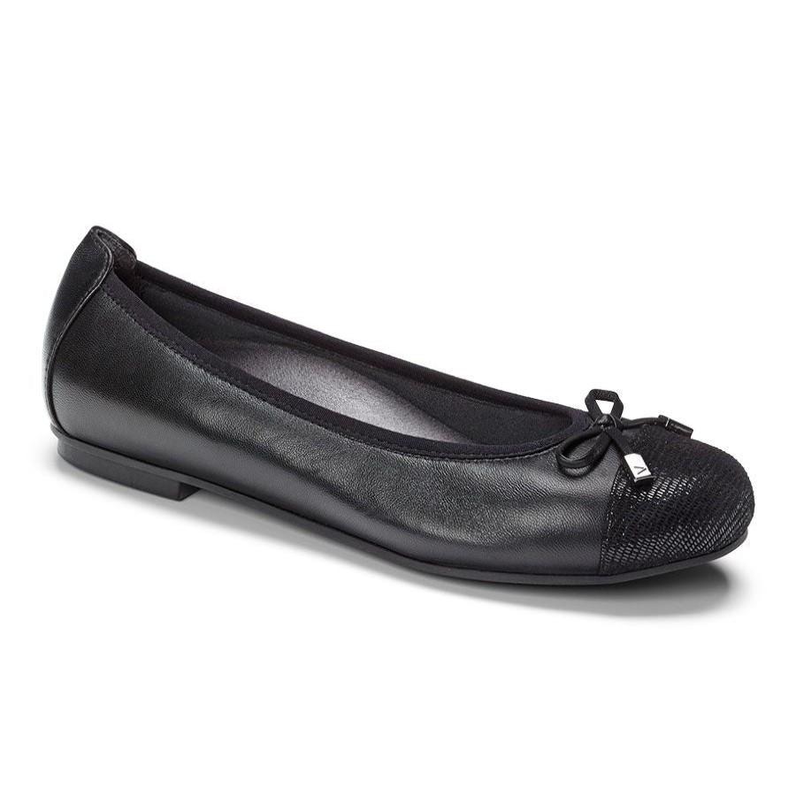 Women Vionic Dress Heel Low | Spark Minna Flt-Black Lth