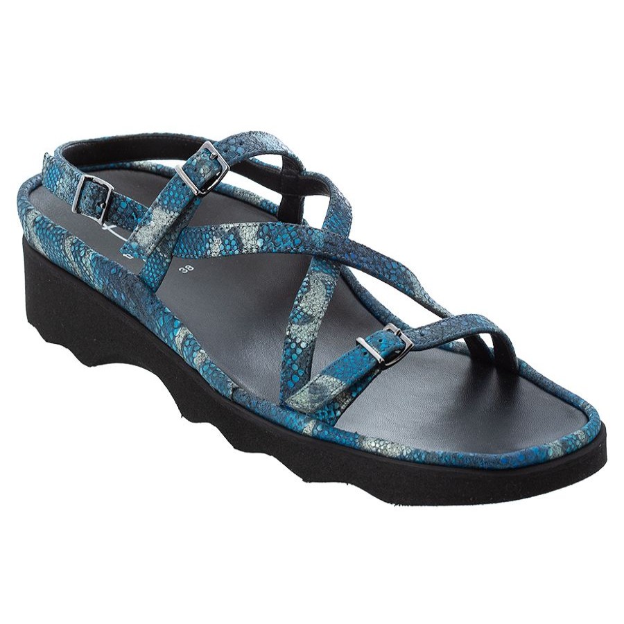 Women Thierry Rabotin Sandals | Wave-Navy-Afrika-Lizard-Sde