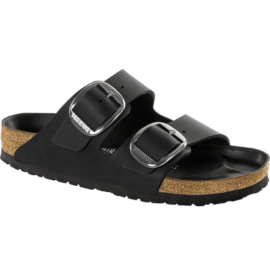 Women Birknstk Sandals | Arizona Big Buckle-Black-Lth