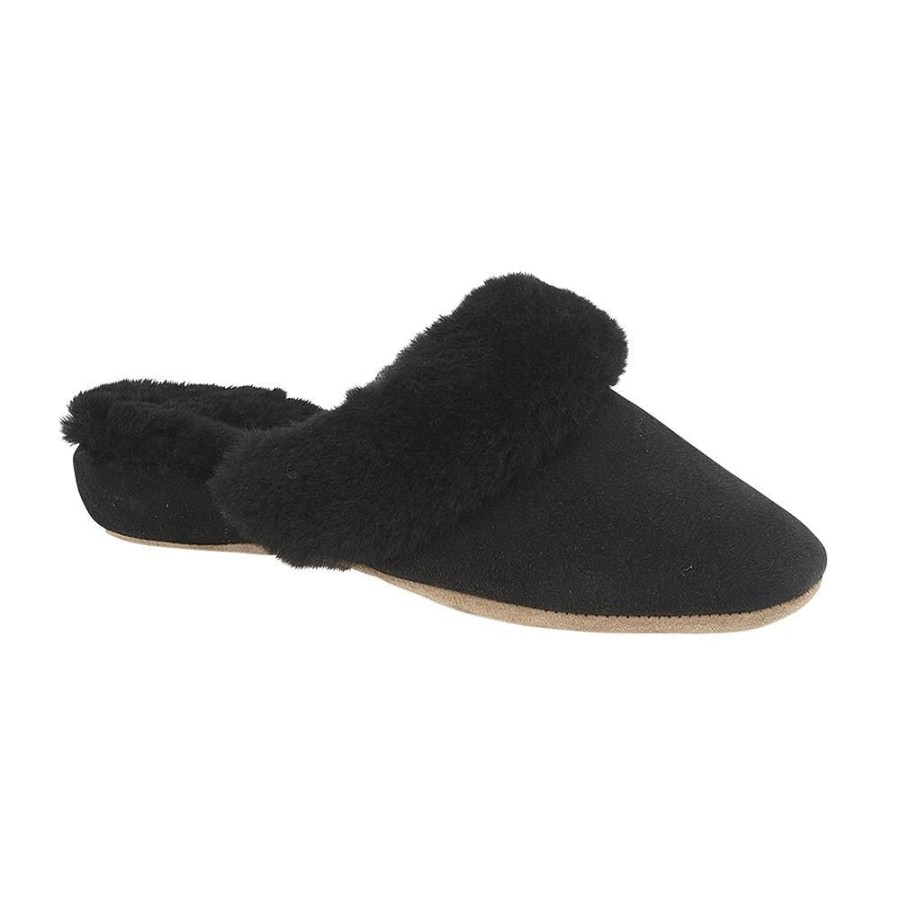 Women Draper Slippers | Lucy-Black-Suede