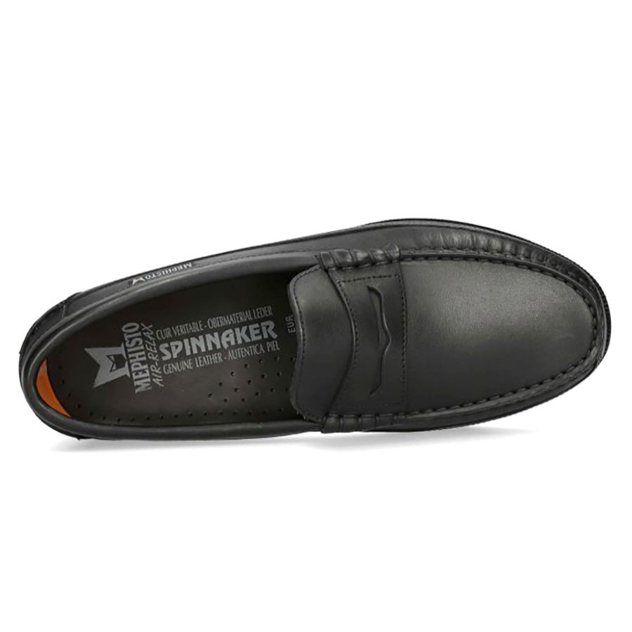 Men Mephisto Casual Slip-On Shoes | Cap Vert Blk Lth