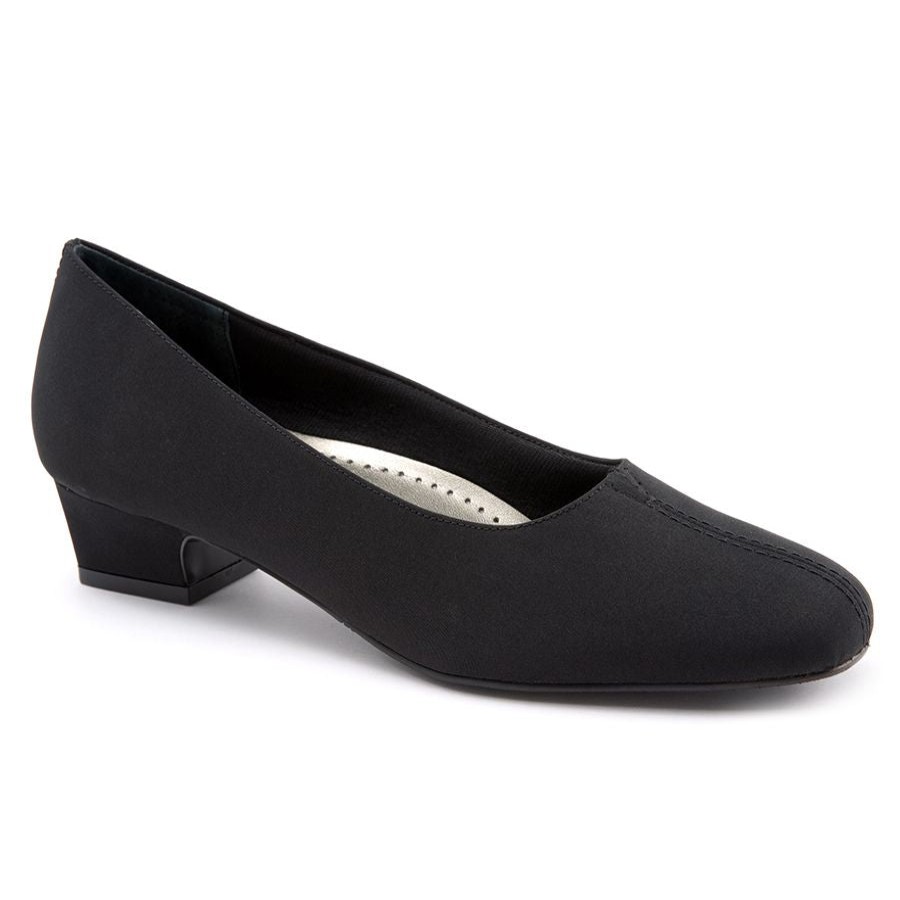 Women Trotters Dress Heel Low | Doris Blk Micro