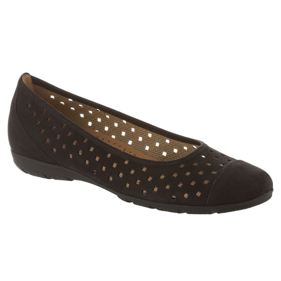 Women Gabor Casual Shoes | 24169-Black-Nubuck (Vii)