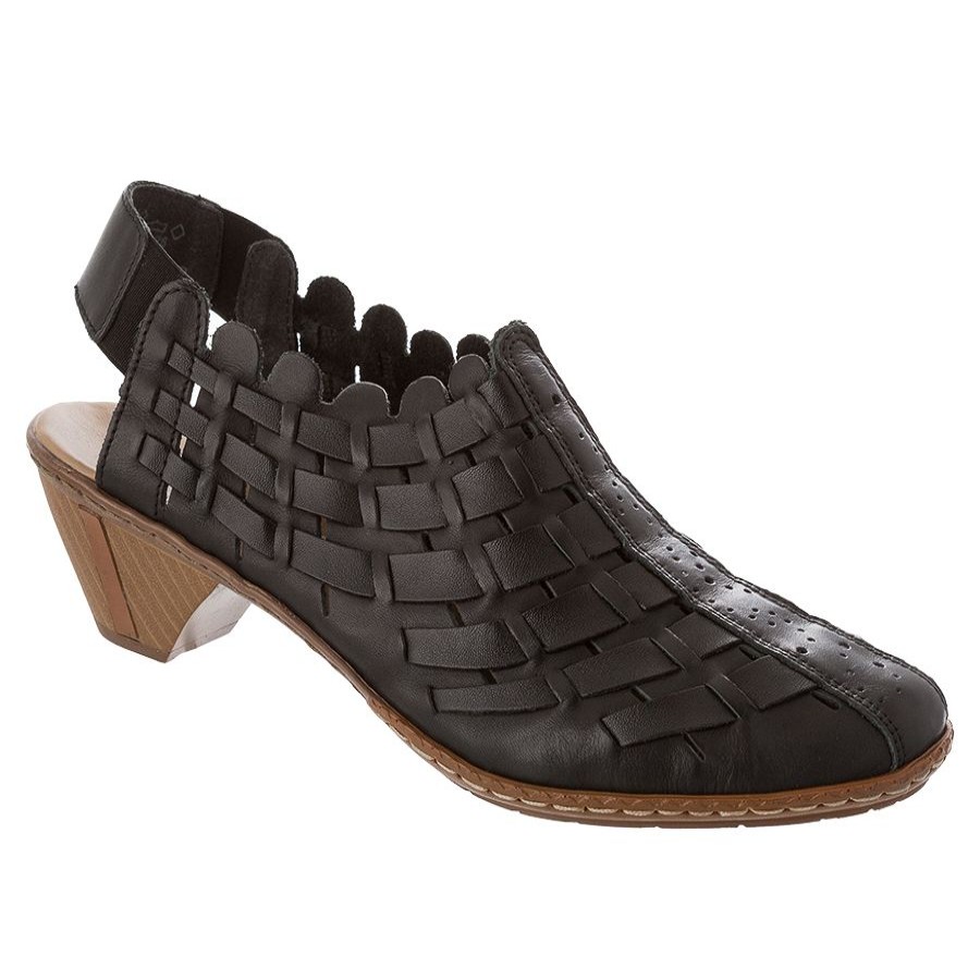 Women Rieker Tailored Shoes | 46778-01-Black-Leather