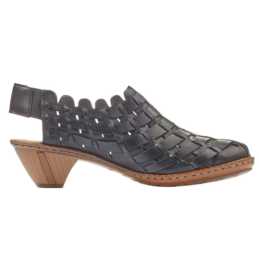 Women Rieker Tailored Shoes | 46778-01-Black-Leather