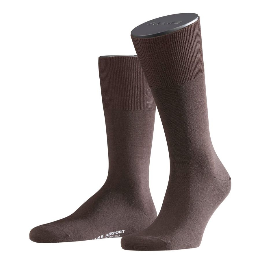 Apparel Falke Dress Socks | Airport Short Sc Wl/Cttn Brn