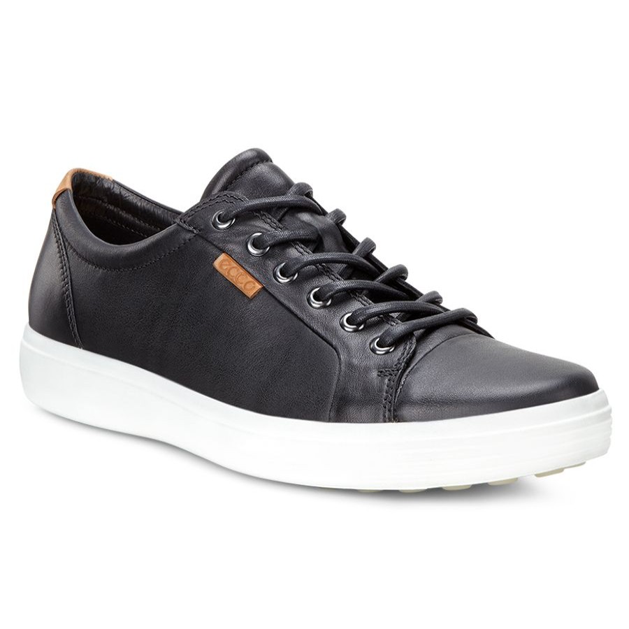 Men Ecco Casual Lace Shoes | Soft 7 Snkr-Black