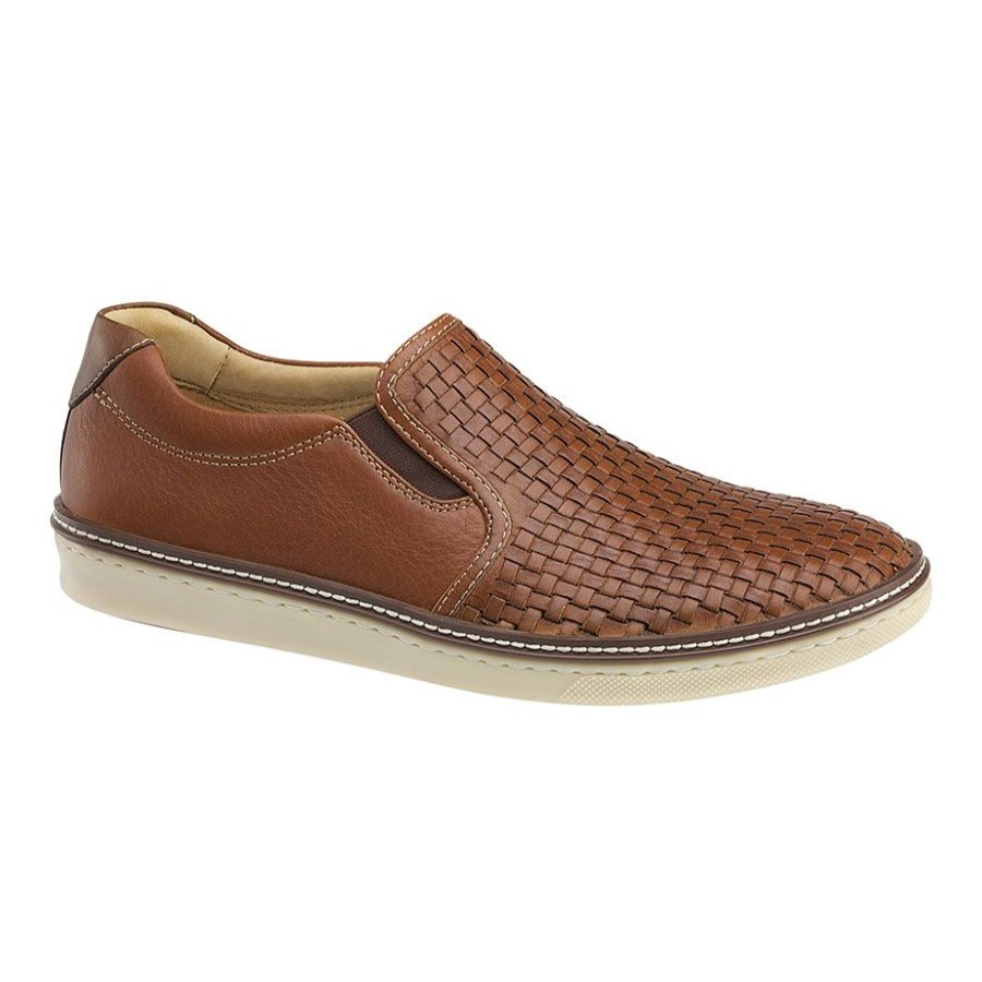 Men Jhn&mrph Casual Slip-On Shoes | Mcguffey Wvn S/O-Tan Lth