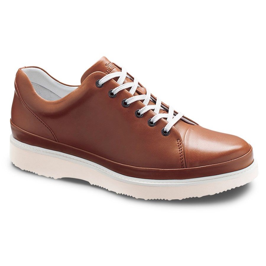 Men Samuel Hubbard Casual Lace Shoes | Fast-Tan-White Brnsh Lth