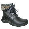 Women Wanderlust Waterproof Shoes Or Boots | Danette-2-Black Lth