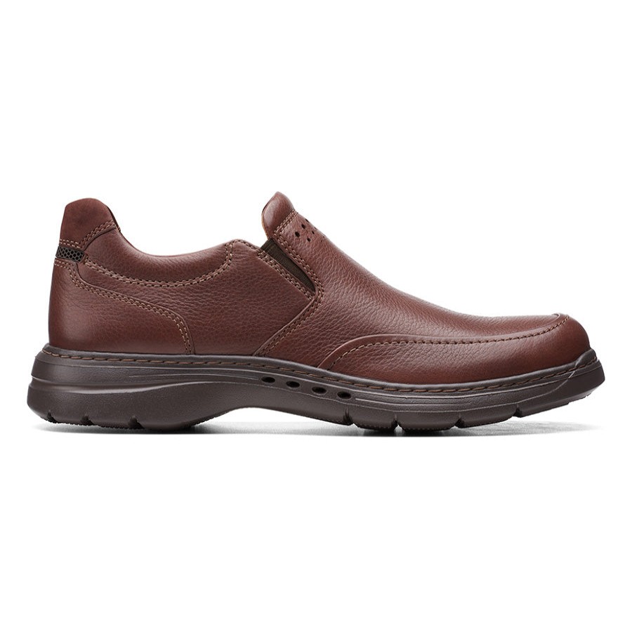 Men Clarks Casual Slip-On Shoes | Un Brawleylace-Mahogany Lth