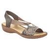 Women Rieker Sandals | 608B9-45-Smoke-Leather